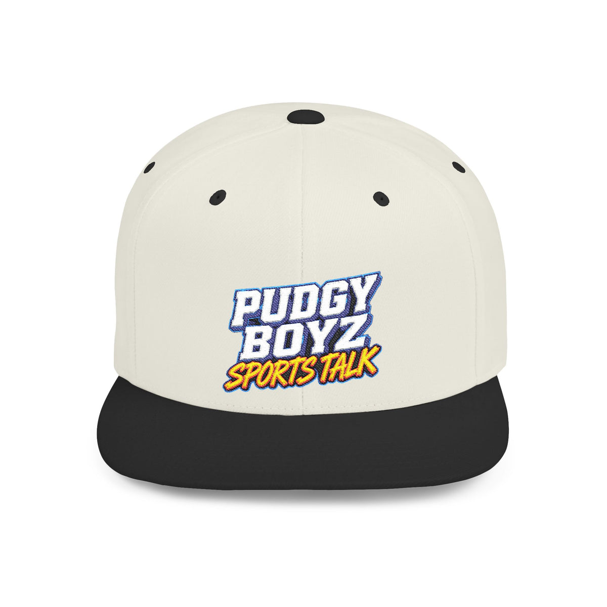 Snapback Hat — Pudgy Boyz Sports Talk Embroidered Flat-Bill Cap