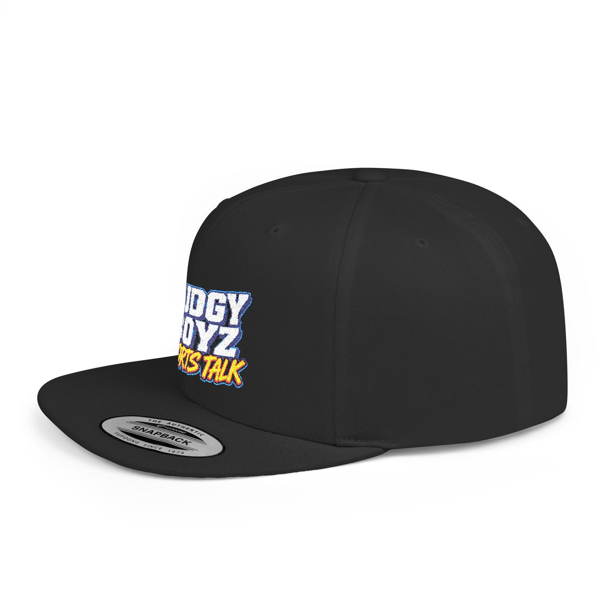 Snapback Hat — Pudgy Boyz Sports Talk Embroidered Flat-Bill Cap