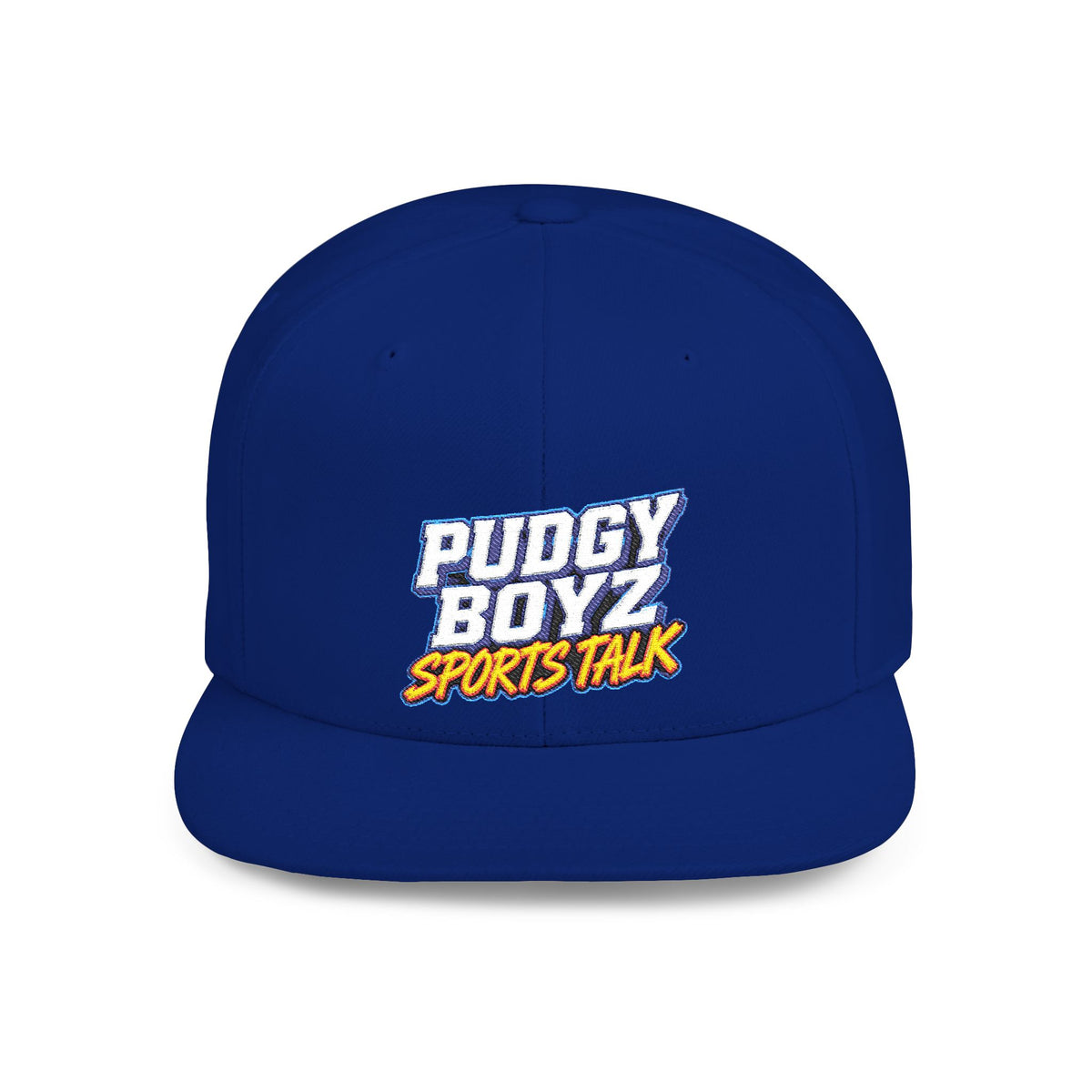 Snapback Hat — Pudgy Boyz Sports Talk Embroidered Flat-Bill Cap