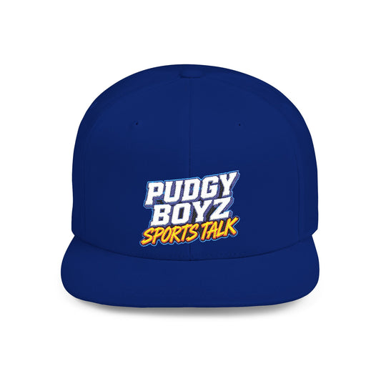 Snapback Hat — Pudgy Boyz Sports Talk Embroidered Flat-Bill Cap