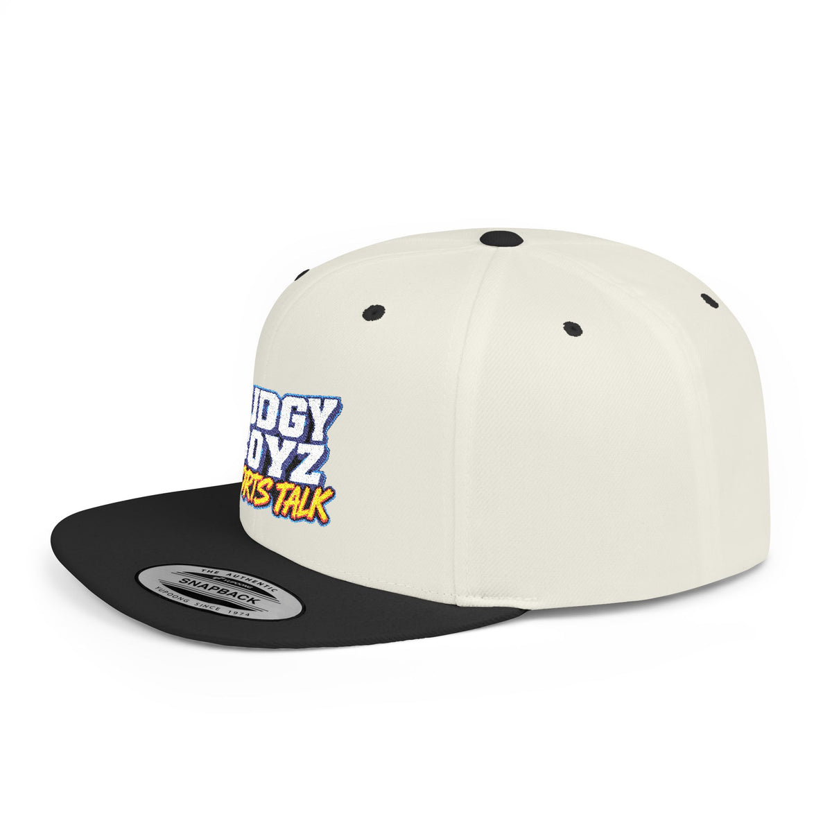 Snapback Hat — Pudgy Boyz Sports Talk Embroidered Flat-Bill Cap